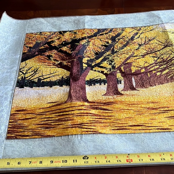 Chinese Silk Embroidery Size 47 Width and 22 Length with artist name - Picture 2 of 10